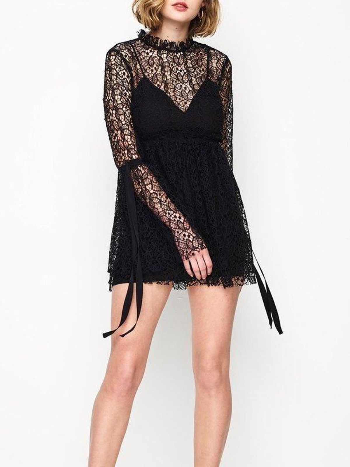 Alice McCall Back To You Lace Mini Dress Black Size 6  - Image 3
