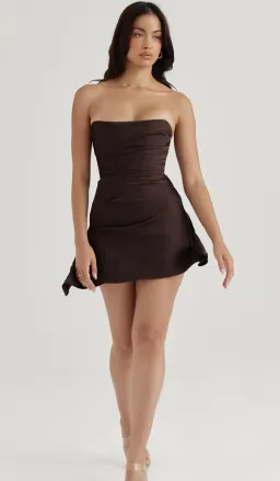 House of CB Jasmine Mini Dress Chocolate  Size 8 for rent on The Volte - image 1