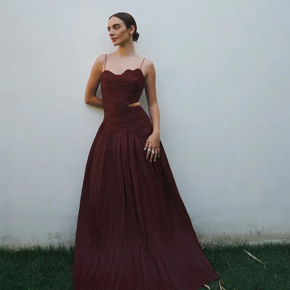 Aje Laurier Wave Maxi Dress Burgundy Size 12 / L - Image 3