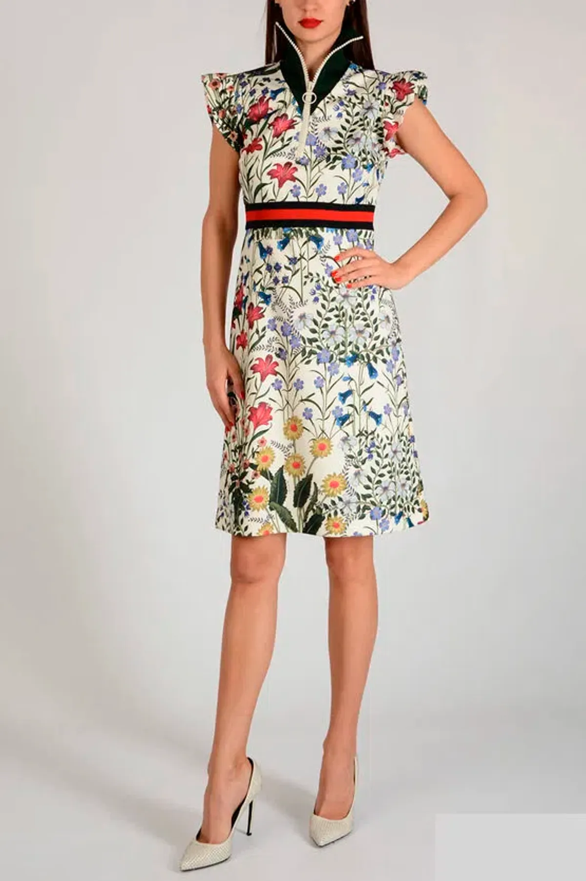 Gucci Floral Jersey Dress Print Size 10 - Image 1