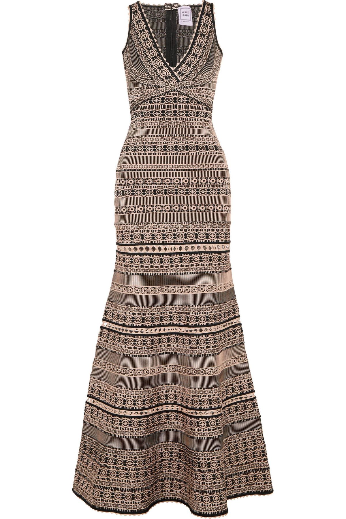 Herve Leger Regina Jacquard Knit Bandage Gown Size 8 - Image 2