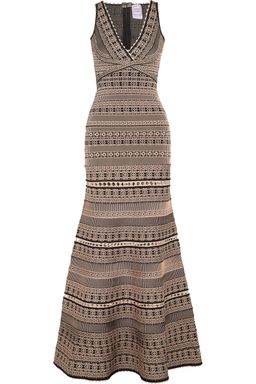 Herve Leger Regina Jacquard Knit Bandage Gown Size 8 for rent on The Volte - image 2