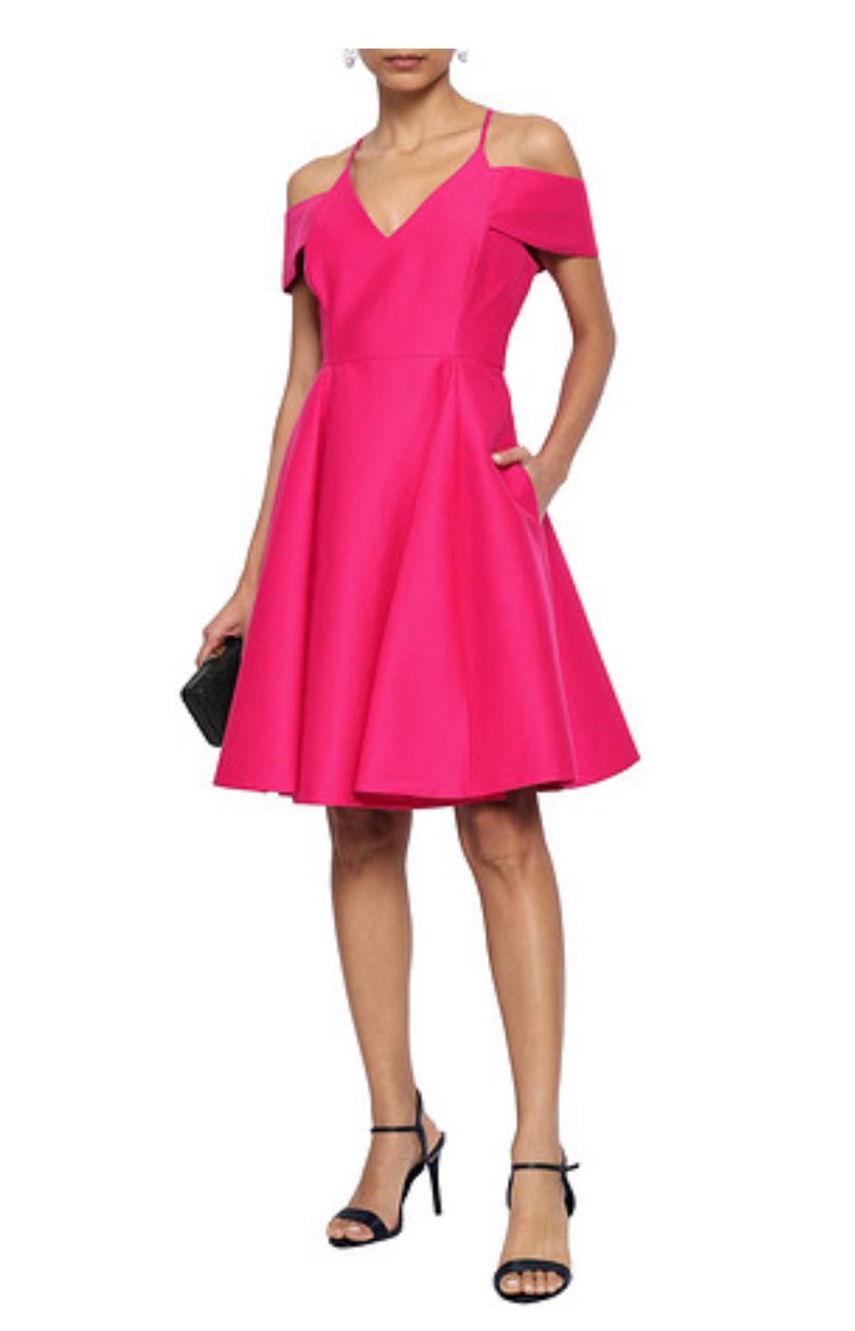 Halston Heritage Cold Shoulder Dress Fushia Size 10 - Image 1