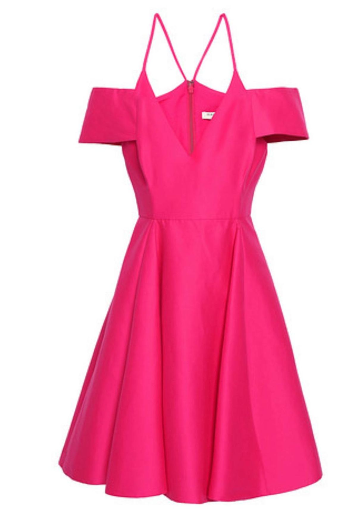 Halston Heritage Cold Shoulder Dress Fushia Size 10 - Image 3