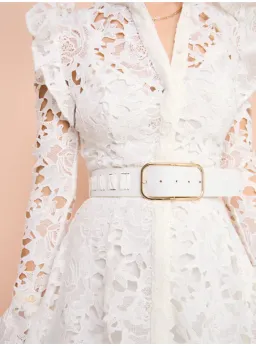 Leo Lin Aliyah Butterfly Sleeve Midi Dress Snow Size AU 12  for rent on The Volte - image 3