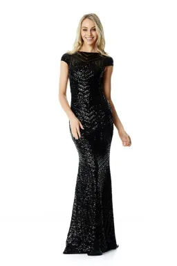 Langhem Ida Sequin Gown Black Size 14 for rent on The Volte - image 1