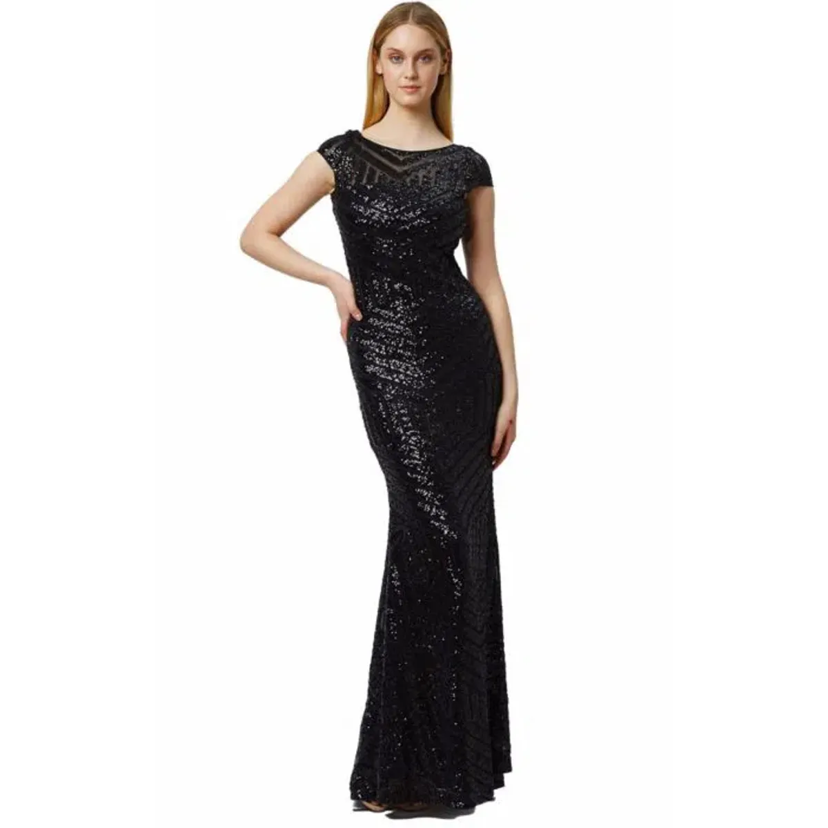 Langhem Ida Sequin Gown Black Size 18 - Image 1