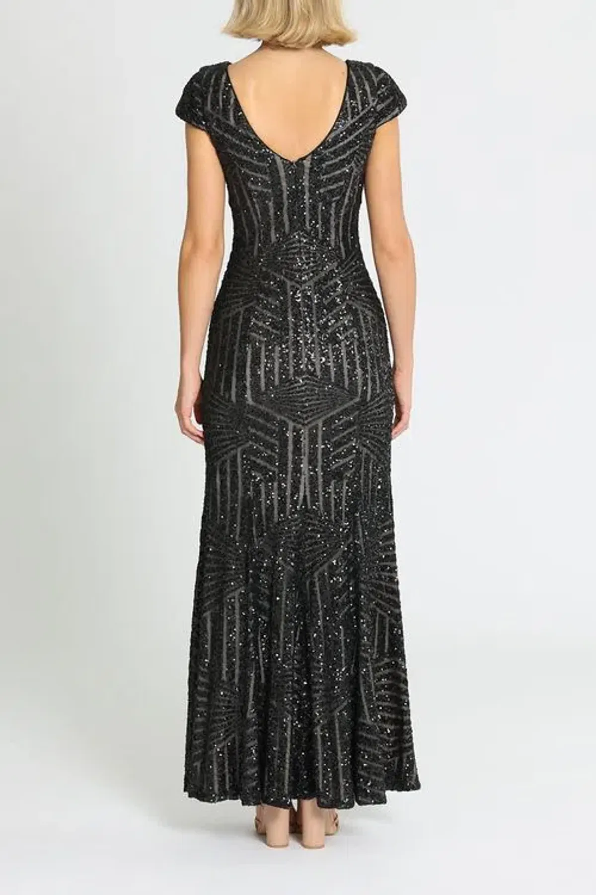 L'amour Karla Sequin Gown Black Size 12 - Image 3