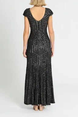 L'amour Karla Sequin Gown Black Size 12 for rent on The Volte - image 3