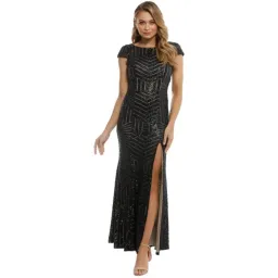 L'amour Karla Sequin Gown Black Size 16 for rent on The Volte - image 1