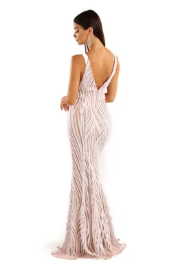 Noodz Boutique Sapphira Sequin Gown White/Beige Size 6 for rent on The Volte - image 2