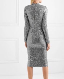 Rebecca Vallance Andree Sequinned Lurex Midi Dress Size 8  for rent on The Volte - image 3