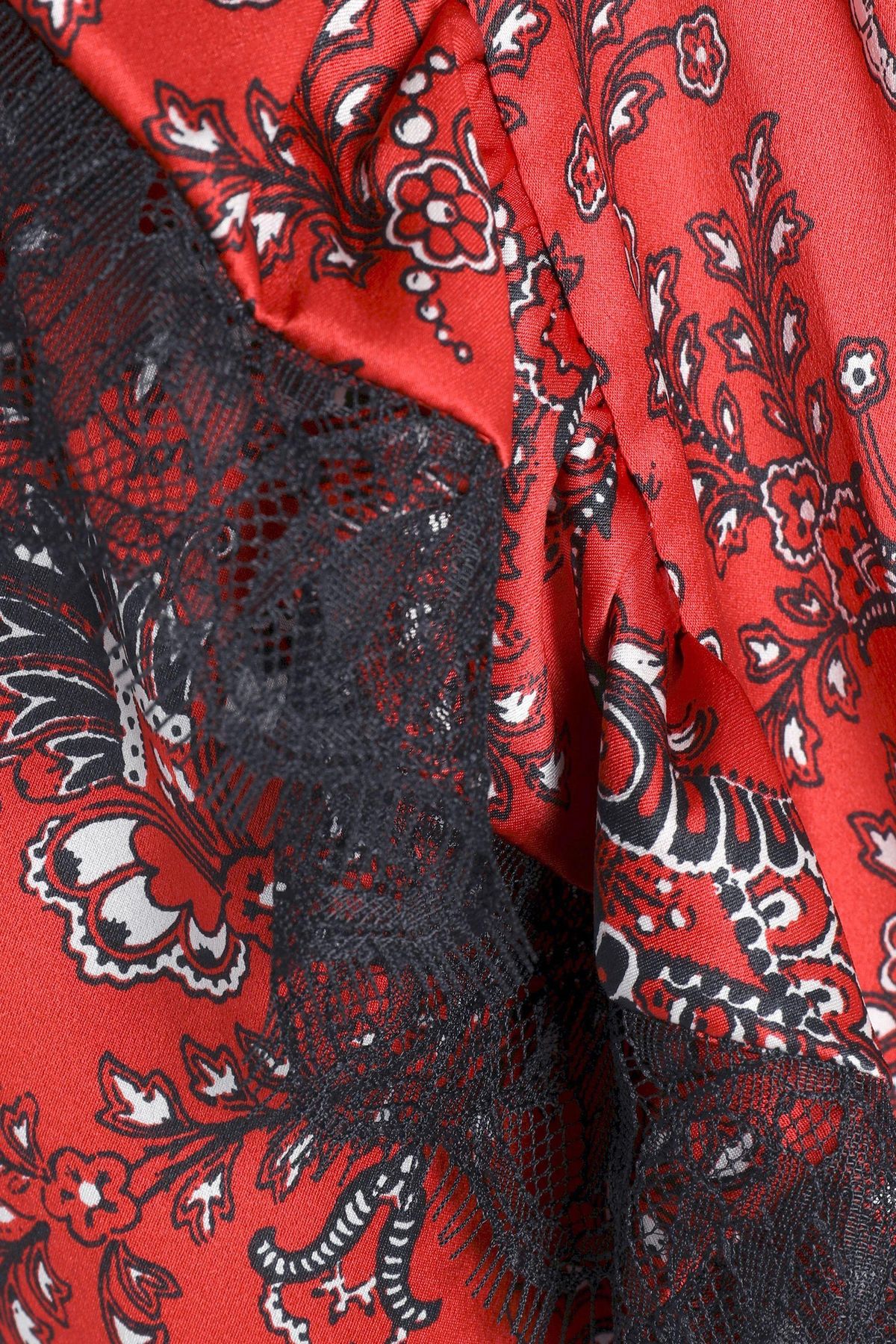 Cinq A Sept Petra Lace Trimmed Silk Satin Midi Dress Print Size 6 - Image 4