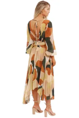Ministry of Style Retro Resort Pleated Midi Dress Multi Print Size AU 8 for rent on The Volte - image 3