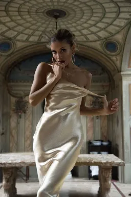 Rat & Boa Sofia Midi Dress Gold Size S / AU 8 for rent on The Volte - image 2