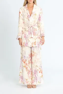 Ministry of Style Joyful Blooms Blazer and Pant Set Multi Floral White Size 14 for rent on The Volte - image 1