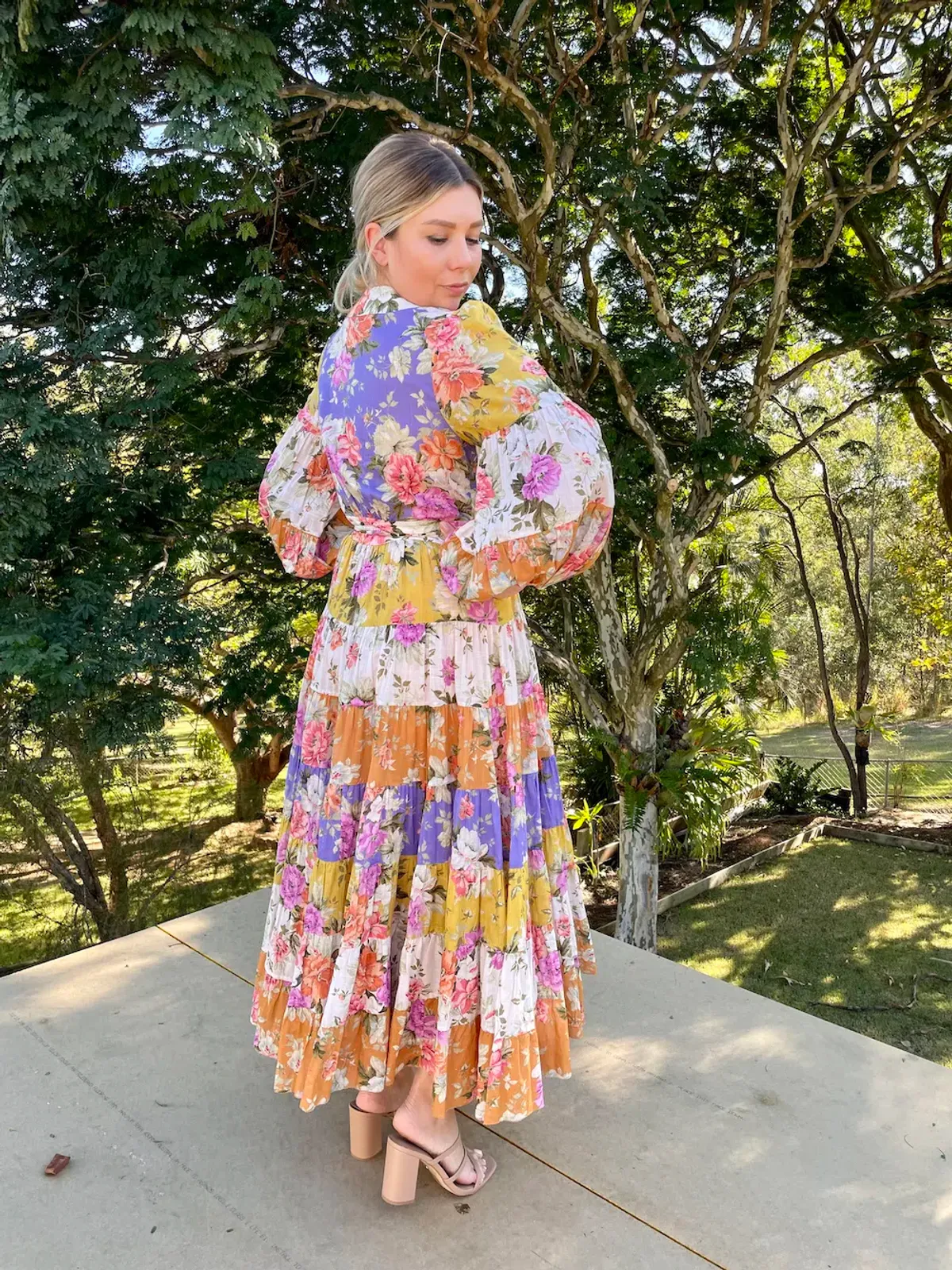 Zimmermann The Pattie Wrap Midi Dress in Spliced Size 2/ Au 12 - Image 4