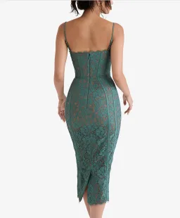House Of Cb Joelle Forest Lace Midi Dress Green Size 8 for rent on The Volte - image 2