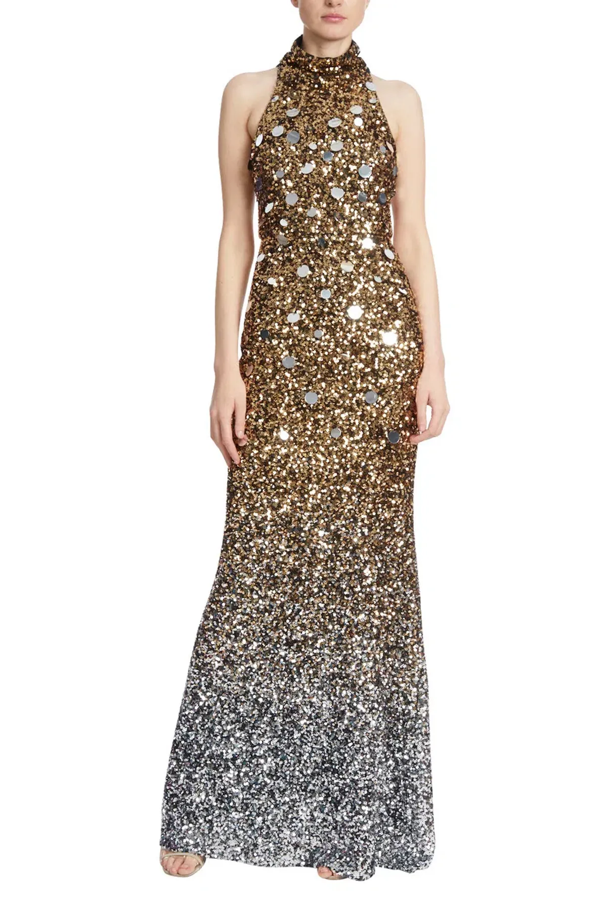 Badgley Mischka Ombre Sequined Gown Size 10  - Image 1