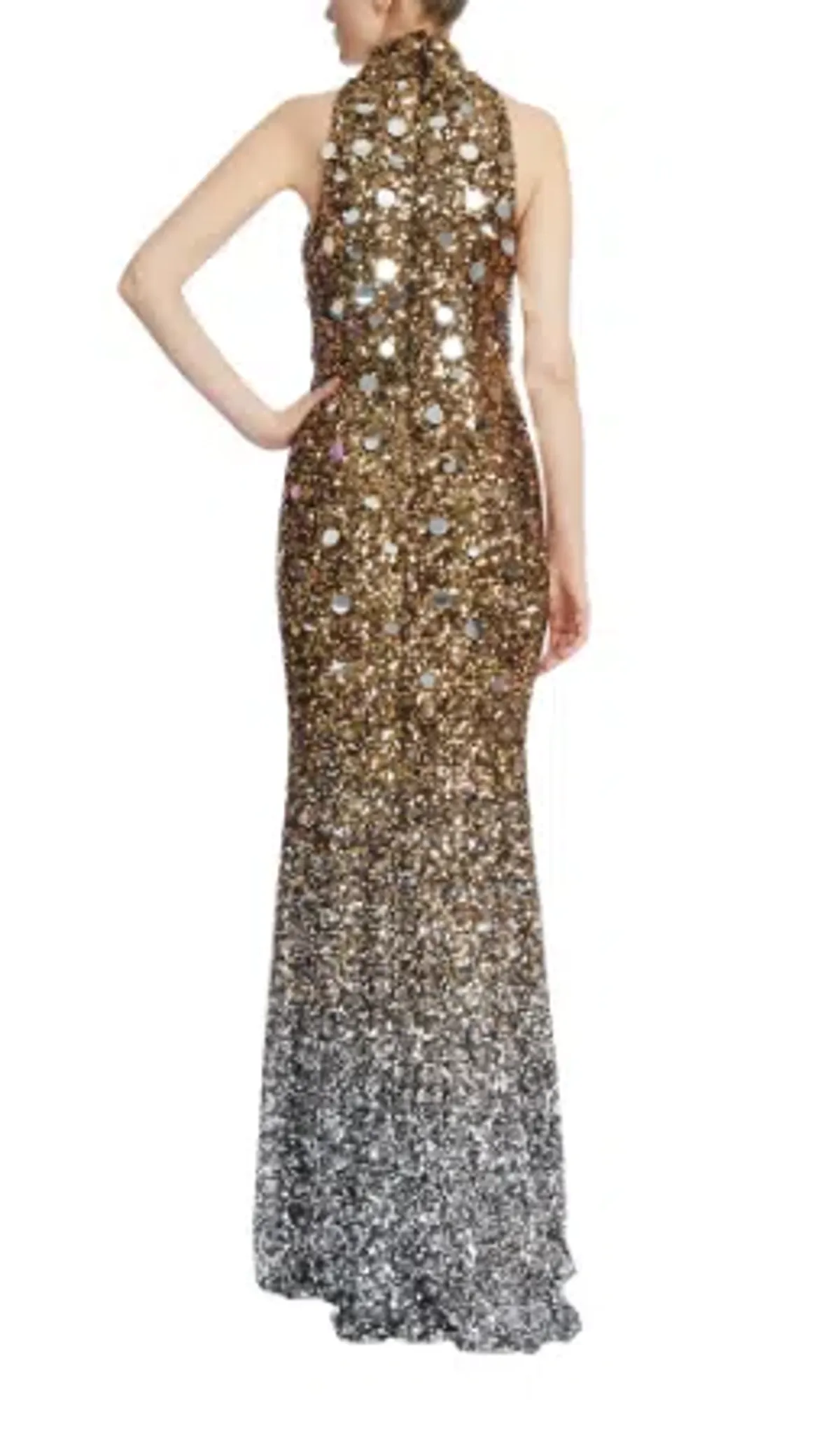 Badgley Mischka Ombre Sequined Gown Size 10  - Image 3