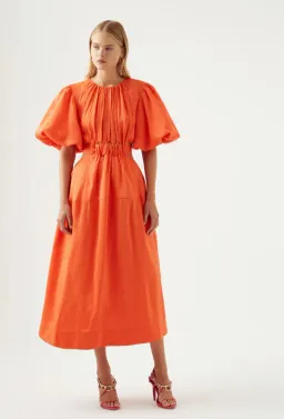 Aje Mimosa Midi Dress Orange Size AU 10 for rent on The Volte - image 1