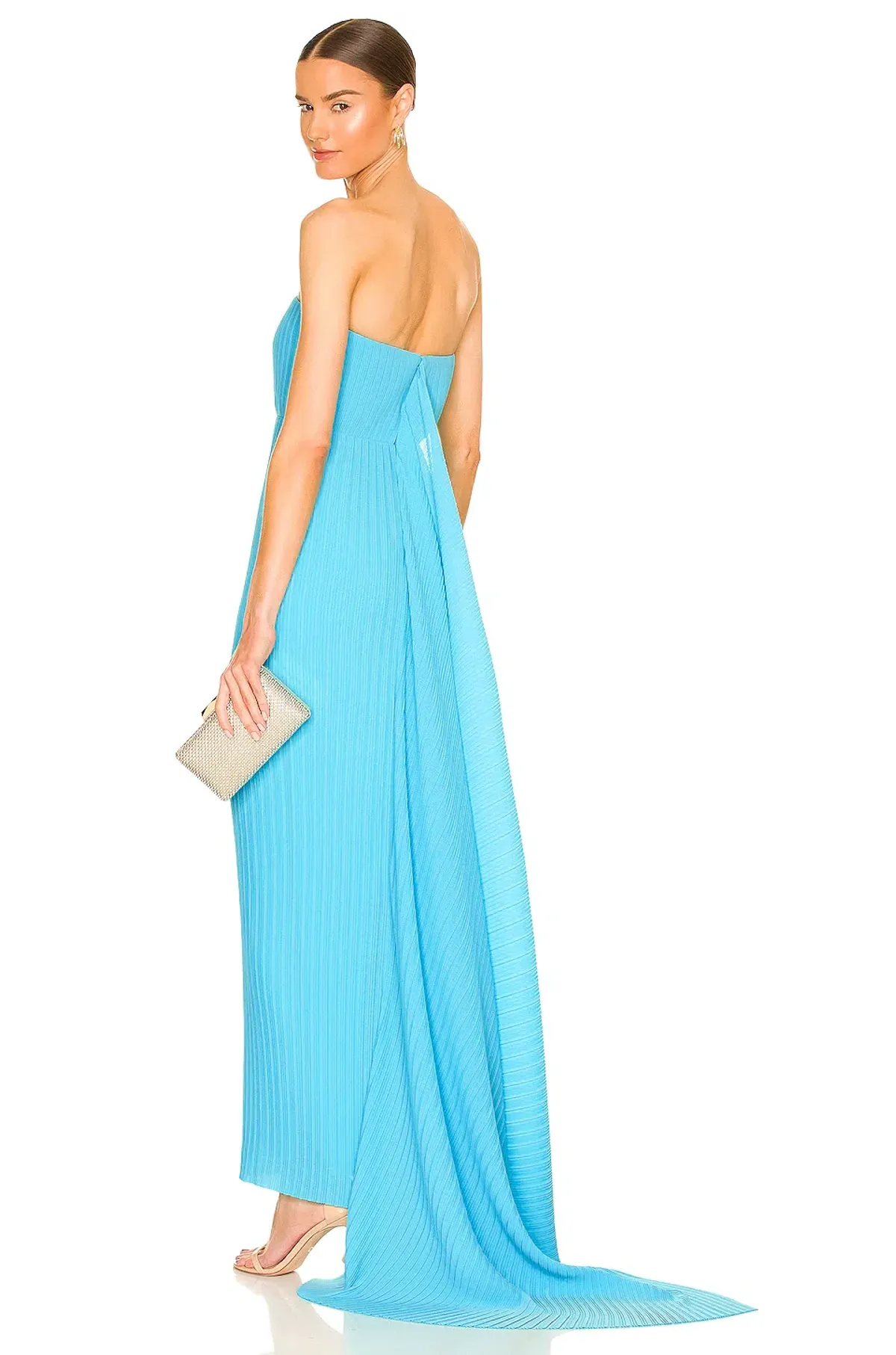 Solace London Harlee Strapless Draped Gown Blue Size AU 8 - Image 2