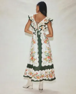 Alemais Elisabetta Ruffle Midi Dress Multi Size AU 8 for rent on The Volte - image 2