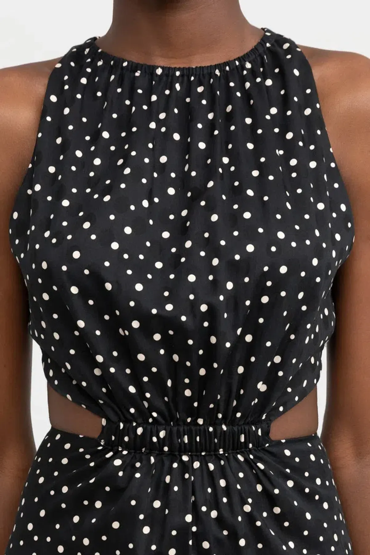 Significant Other Poppy Dress Black Cream Polka Print Size 10 - Image 2