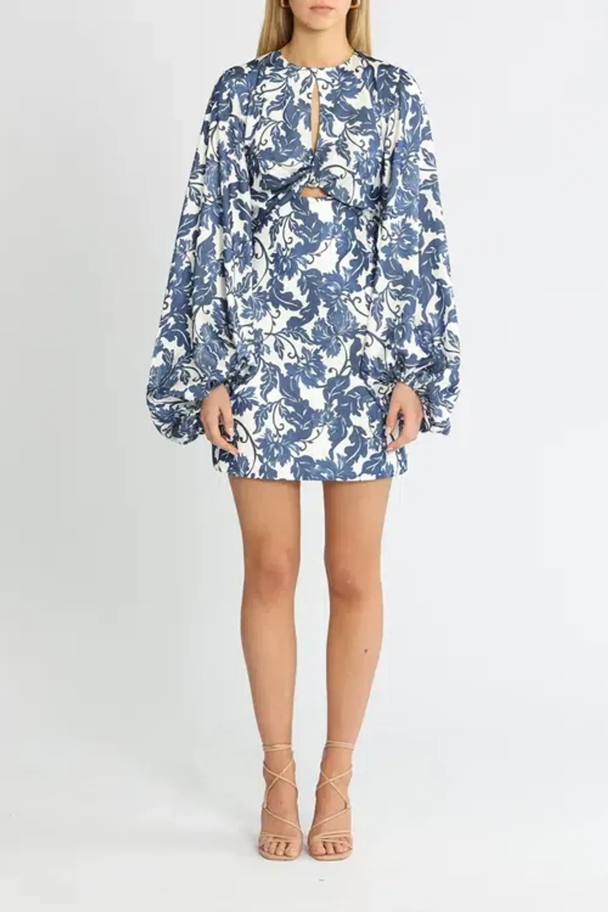 Significant Other Holly Mini Dress Blue Print Size 10 - Image 1