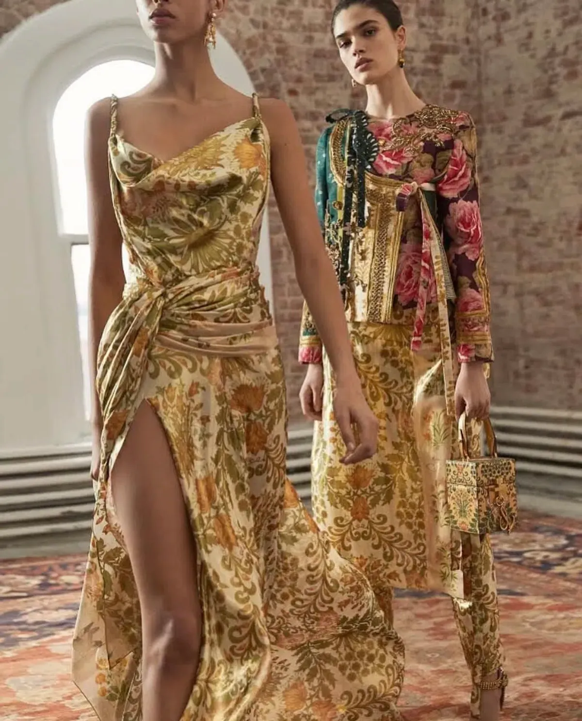 Oscar De La Renta Metallic Lamé Silk-Blend Crepe De Chine Gown Sage Green Size US 6 (AU 10) - Image 2