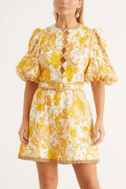 Zimmermann Postcard Mini Dress in Swirl Floral Size 0/AU 8 for rent on The Volte - image 3