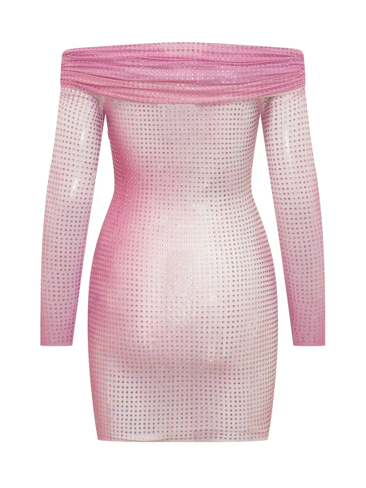 Self-Portrait Contour Print Embellished Mini Dress Pink Size 6  - Image 5