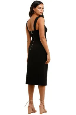Rebecca Vallance Celeste Tie Midi Dress Black Black Black and White Size 8 for rent on The Volte - image 3