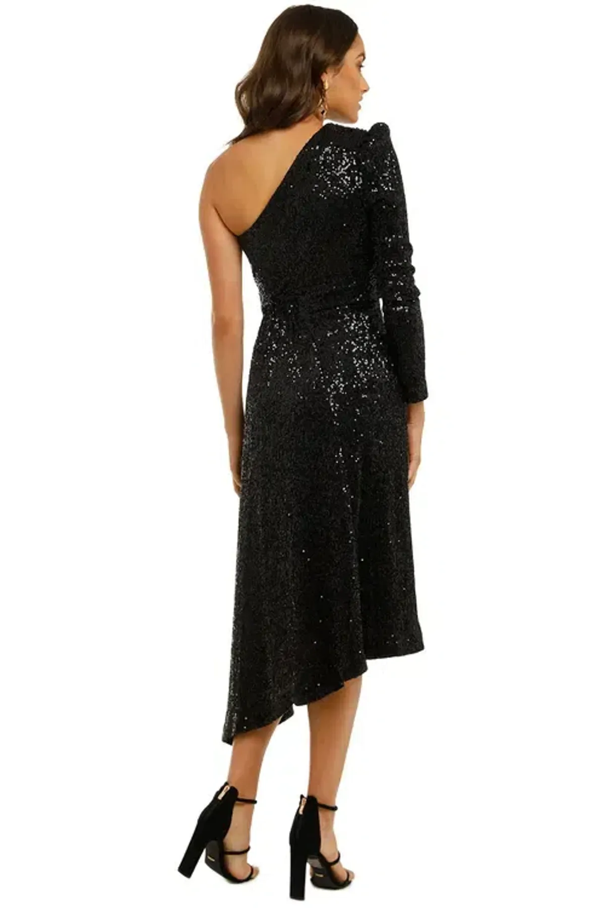 Rebecca Vallance Mona 1 Sleeve Midi Dress Black Black Size 8 - Image 3