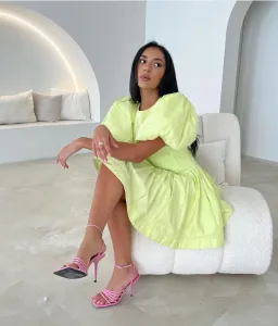 Aje Gianna Puff Sleeve Mini Dress Light Lemon Size 8 for rent on The Volte - image 4