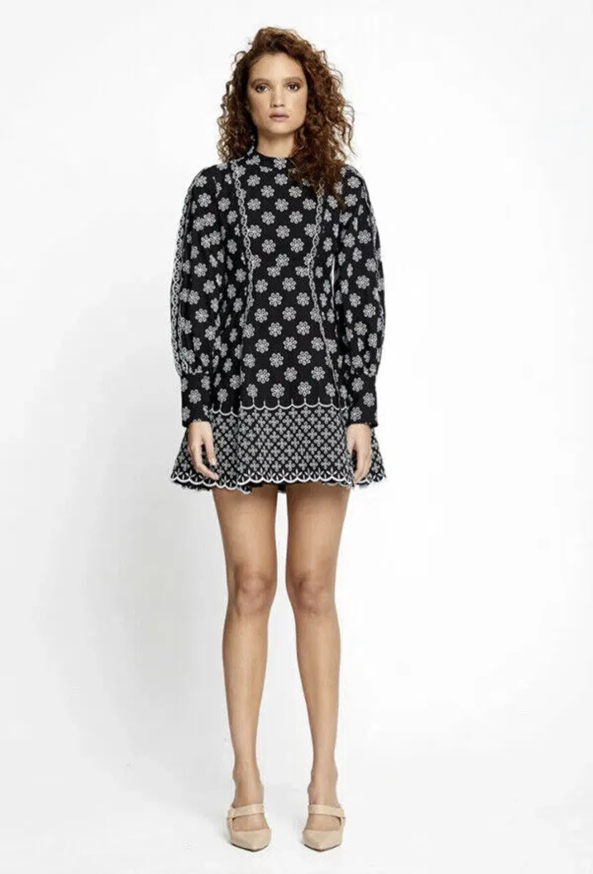Alice Mccall Black Angels Sleeve Mini Dress Black/White Print Size 10 - Image 4