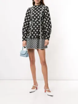 Alice Mccall Black Angels Sleeve Mini Dress Black/White Print Size 10 for rent on The Volte - image 1