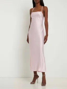 Bec & Bridge Carolina Satin Maxi Dress Pink Size 6 for rent on The Volte - image 1