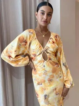 Significant Other Libby Long Sleeve Midi Dress Floral Size 8  for rent on The Volte - image 2