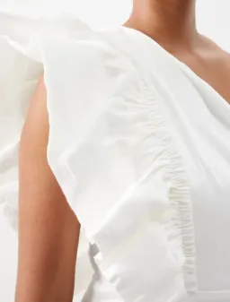 Aje Bonjour Asymmetric Ruffled Dress White Size AU 8  for rent on The Volte - image 4