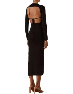 Shona Joy Lyon Long Sleeve Backless Midi Dress Black Size M/Au 12 for rent on The Volte - image 2