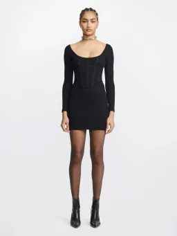 Dion Lee Rib Corset Mini Dress Black Size 12  for rent on The Volte - image 1