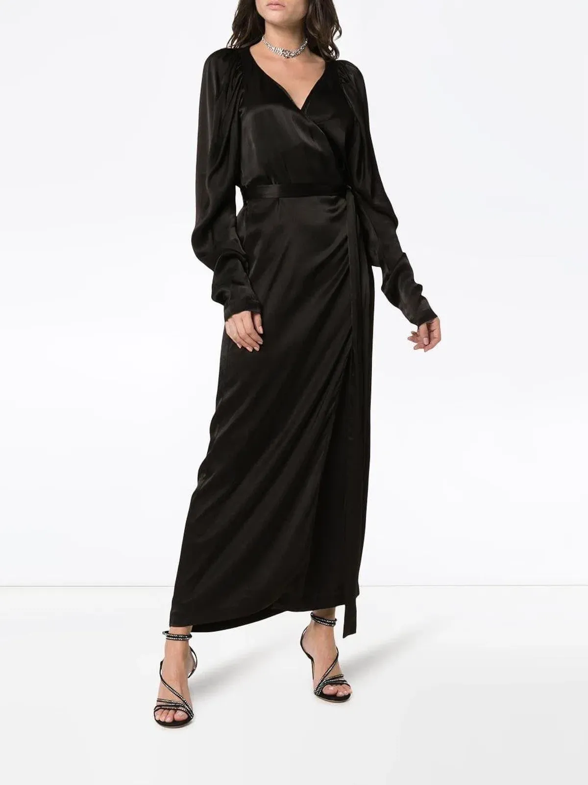 Rotate By Birger Christensen Style 5 Plain Wrap Dress Black Size 12 - Image 1