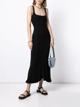 Anna Quan Dido Rib Knit Midi Dress Black Size 8 for rent on The Volte - image 1