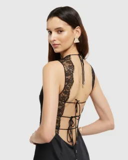 Ginia Amour Midi Dress Black Size 12 for rent on The Volte - image 4