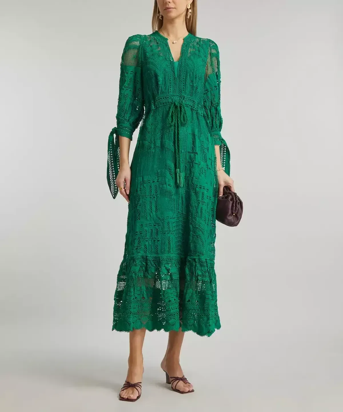 Farm Rio Morada Boa Dress Maxi Dress Green Size 12 - Image 1