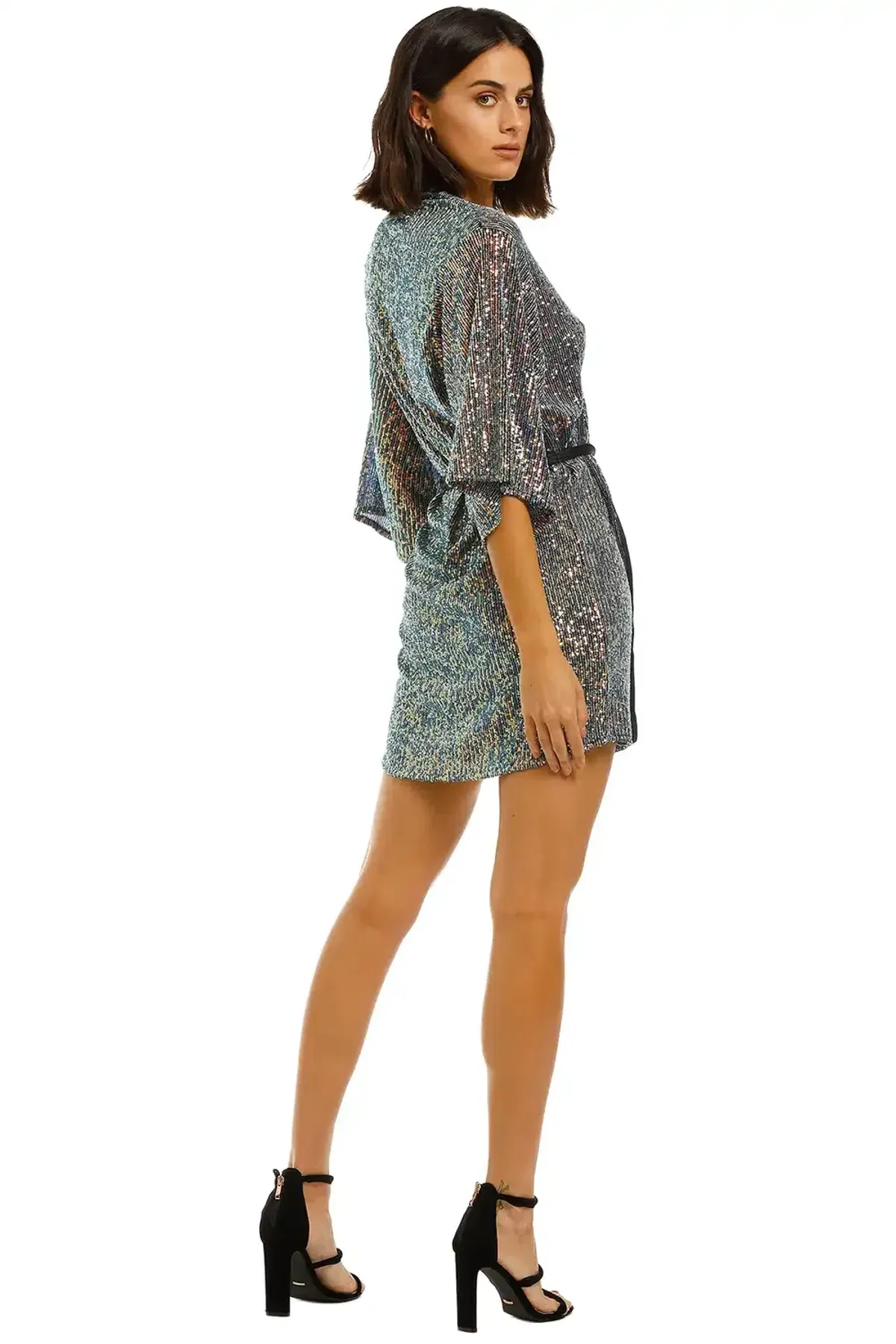 Winona Fantasia Wrap Dress Blue Multi Size 8 - Image 4