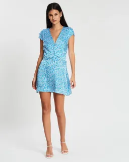 Bec & Bridge Alizee Mini Dress Blue Floral Size 12 for rent on The Volte - image 1