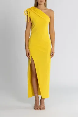 By Johnny Jasmine One Shoulder Dress Yellow Size 14 for rent on The Volte - image 1