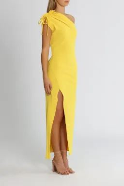 By Johnny Jasmine One Shoulder Dress Yellow Size 14 for rent on The Volte - image 2